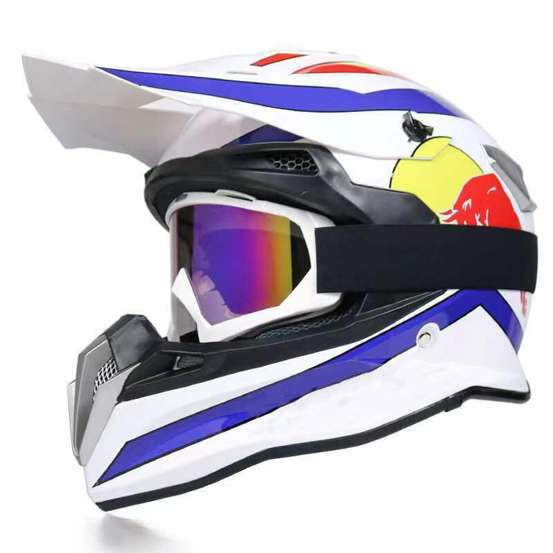 Capacete da motocicleta cross-country racing capacete equitação velocidade para baixo da motocicleta toda a temporada capacete de segurança óculos de proteção para homem e mulher
