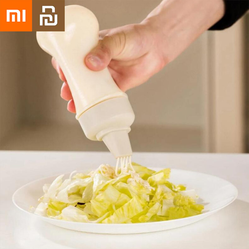 Xiaomi Youpin-botella exprimidora de condimentos, herramienta de cocina con cubierta a prueba de polvo, escala de 5 agujeros, para Ketchup, Mustard, Mayo, 350ML