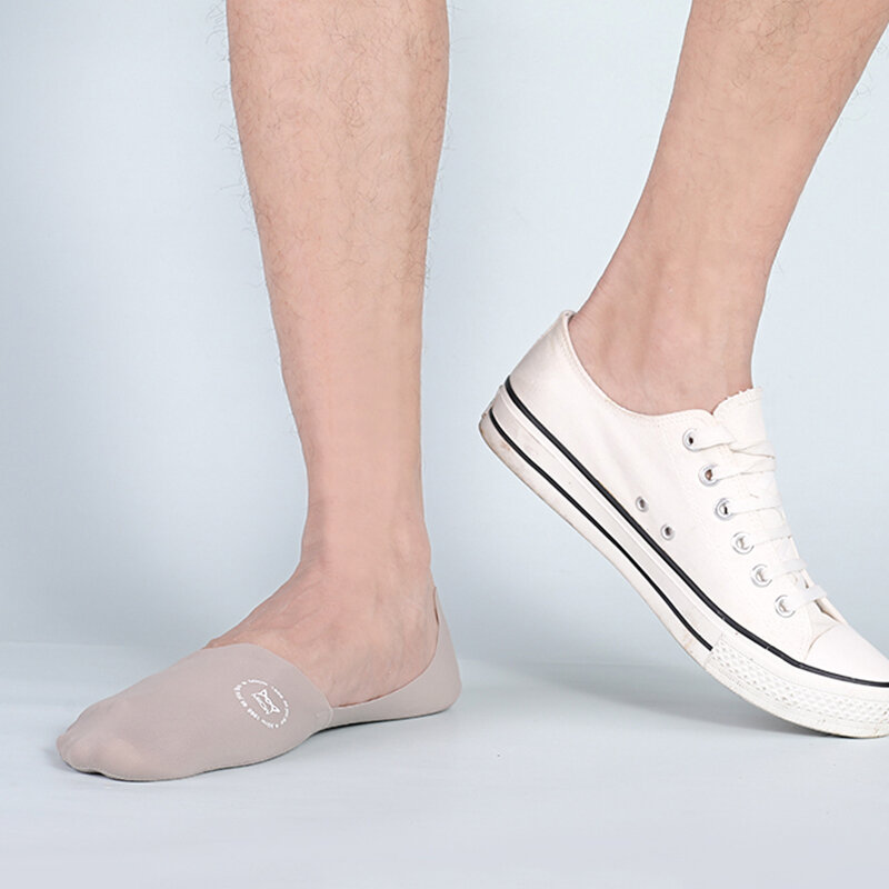MIIOW 5 paia di calzini da barca da uomo invisibili di alta qualità estate antiscivolo tacco in Silicone cotone semplice calzino alla caviglia pantofole deodorante