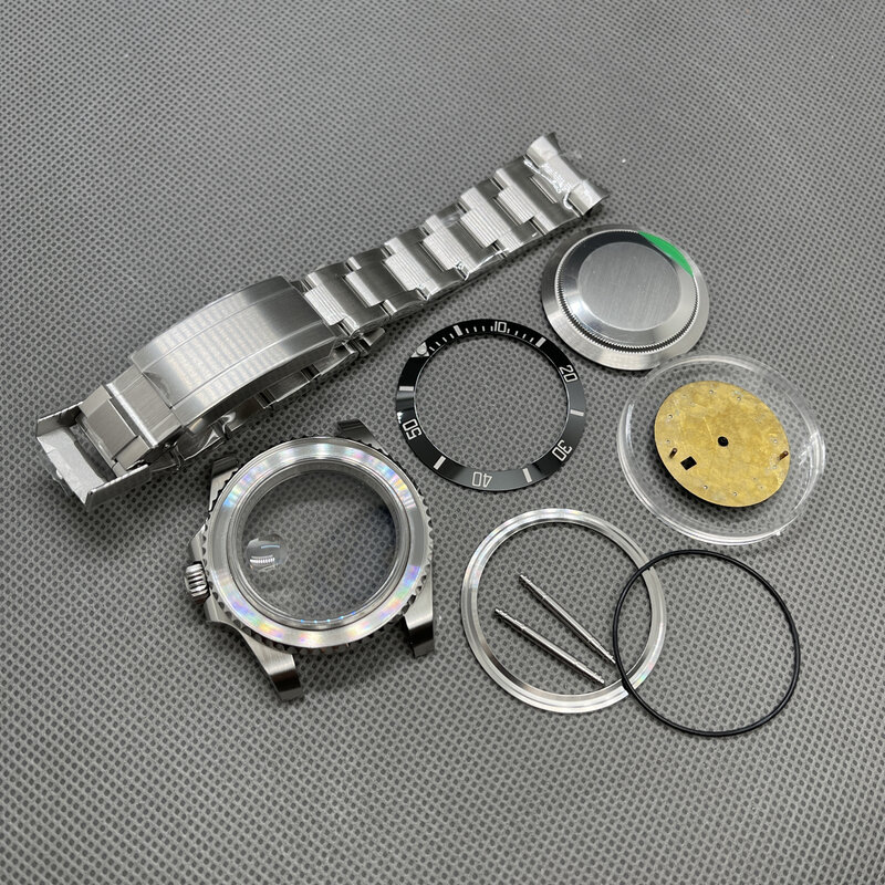 ساعة أجزاء AR مصنع 904L الصلب حزام سوار مجموعة نظيفة الطلب اليد 116610 الفرعية ل 3135 حركة 40 مللي متر