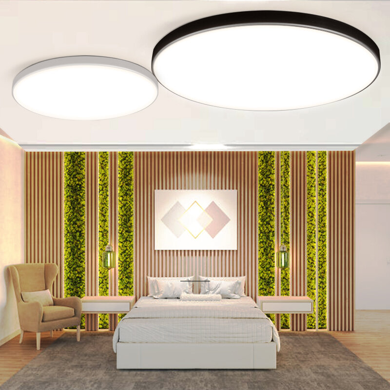 Lámpara de techo LED para sala de estar, luz blanca Natural de 220V para dormitorio, cocina, accesorios de iluminación interior, 18/30/40/50W