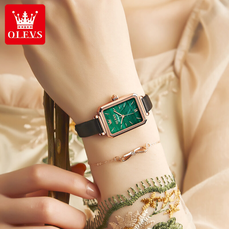 Olevs quartzo moda feminina relógio de pulso pulseira de aço inoxidável luxo relógios à prova dfor água para mulher