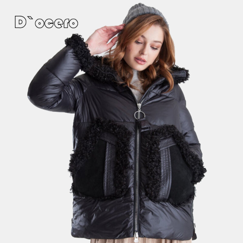 D'OCERO – veste d'hiver en fourrure pour femme, parka matelassée en peluche, personnalisée, mode chaude et épaisse, manteau en coton, vêtements d'extérieur de qualité, 2021