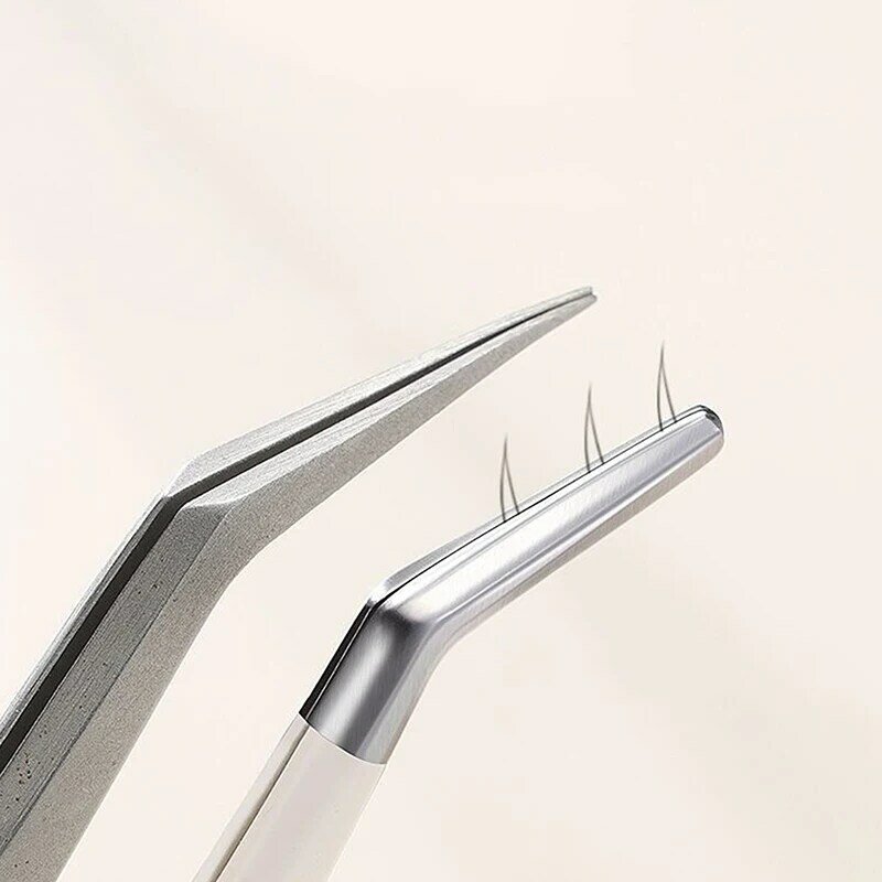 Wimper Pincet Extension Clip Roestvrij Staal Anti-Statische Superhard Hoge Precisie Pincet Met Vezel Tips Make-Up Tools