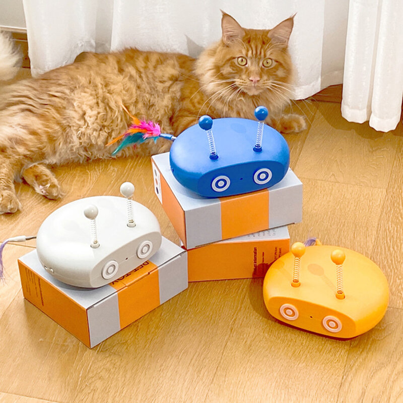 Produk Hewan Peliharaan Cerdas Menggoda Kucing dan Anjing Listrik Titik Merah Laser Meja Putar Otomatis Mainan Interaktif Tongkat Mainan Isi Ulang