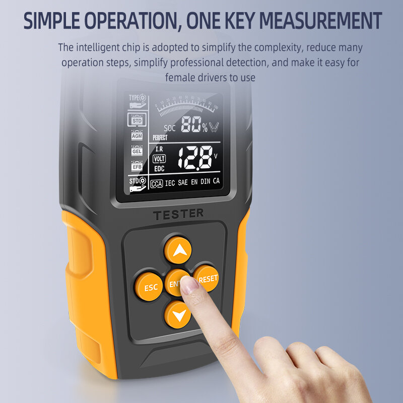 Testeur de batterie de voiture 12V/24V LCD, analyseur numérique de mesure de batterie, outil de Diagnostic de Charge de voiture
