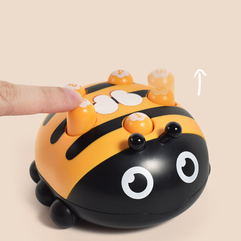 Grappige Kinderen Palm Handen-Op Snelheid Puzzel Game Bee Lieveheersbeestje Vorm Pull Back Speelgoed Auto Whack Mollen Vingertop speelgoed Voor Kinderen