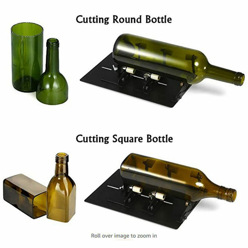 Alat Pemotong Botol Kaca Tahan Karat Alat Pemotong Dapat Memotong Botol Persegi Penyesuaian Multi-arah Alat Tangan DIY