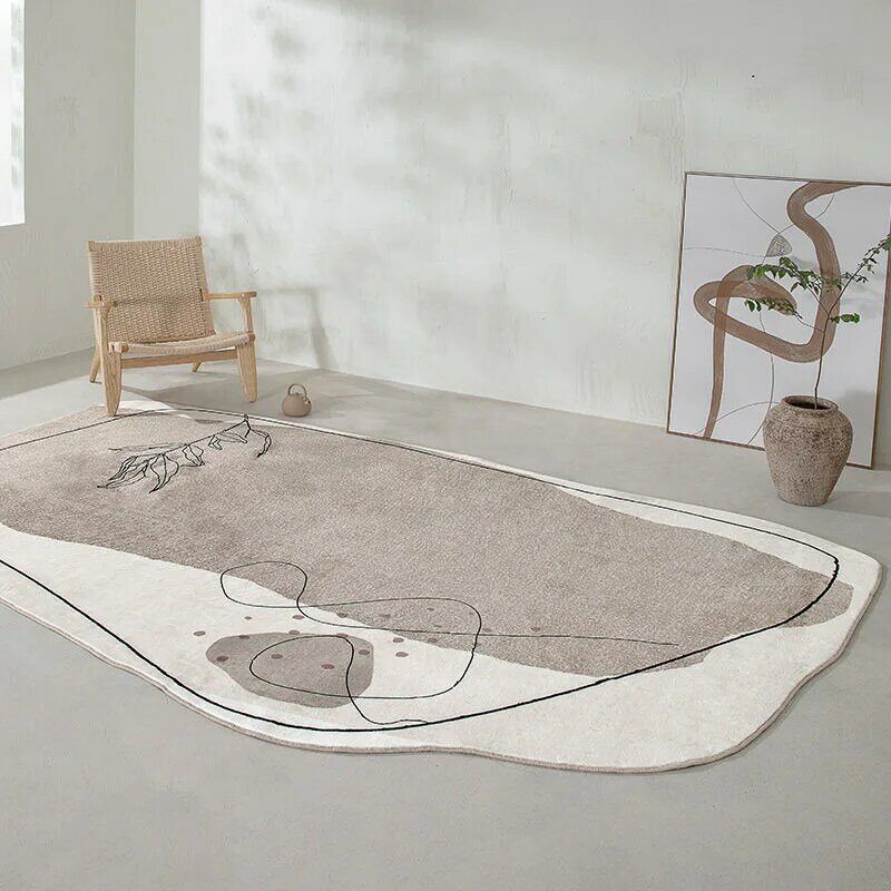 Плюшевые Пушистые мягкие несимметричные ковры для гостиной, коврики для детской спальни, современный черный напольный коврик для дивана
