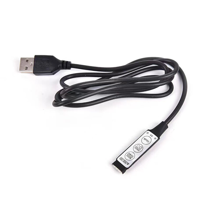 10Pcs 3 키 5V 미니 USB RGB 컨트롤러 LED 조 광 기 스위치 RGB Led Srtip 조명에 대 한 1M USB 케이블 DIY 조명 액세서리