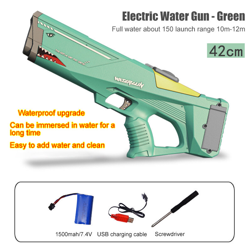 Nuova pistola ad acqua elettrica automatica per bambini giochi da spiaggia all'aperto piscina giocattoli estivi pistole ad acqua ad alta pressione di grande capacità per adulti