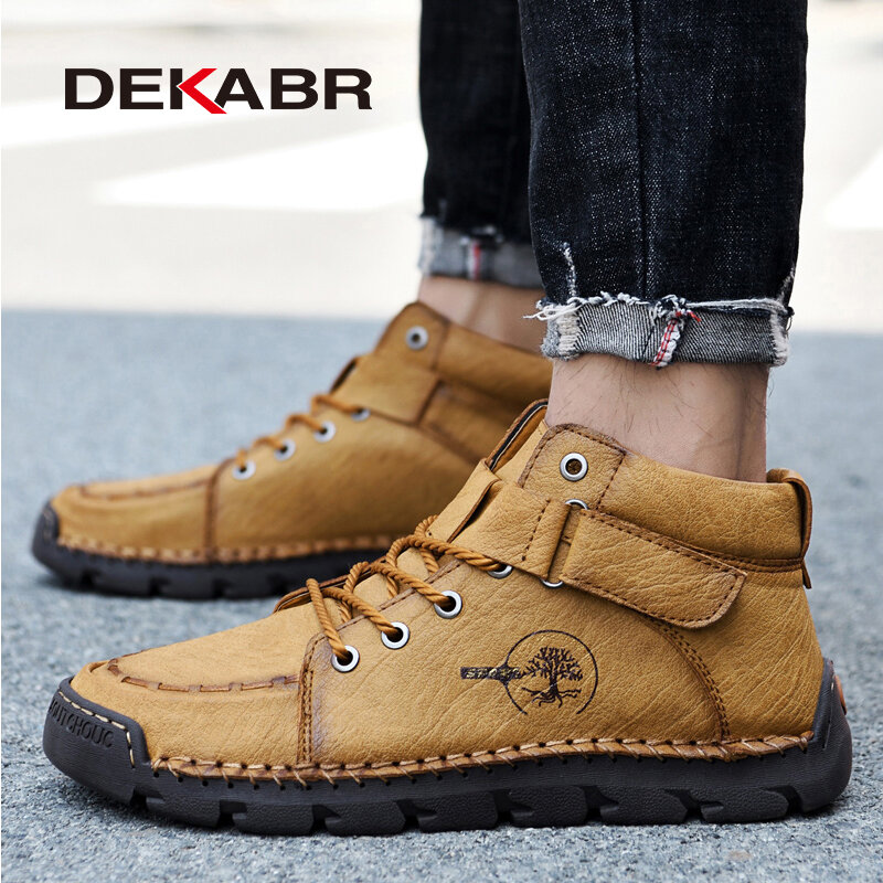 DEKABR 2022ใหม่รองเท้าบูทป้องกันและสวมใส่ Sole Man รองเท้าอุ่นและสบายเดินฤดูหนาวขนาดใหญ่ขนาด39-48