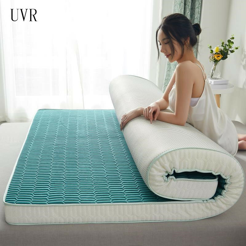 UVR-colchón de látex con núcleo interior de seda de hielo, colchón doble plegable, cómodo, almohadilla de Tatami, cama antideslizante, tamaño completo