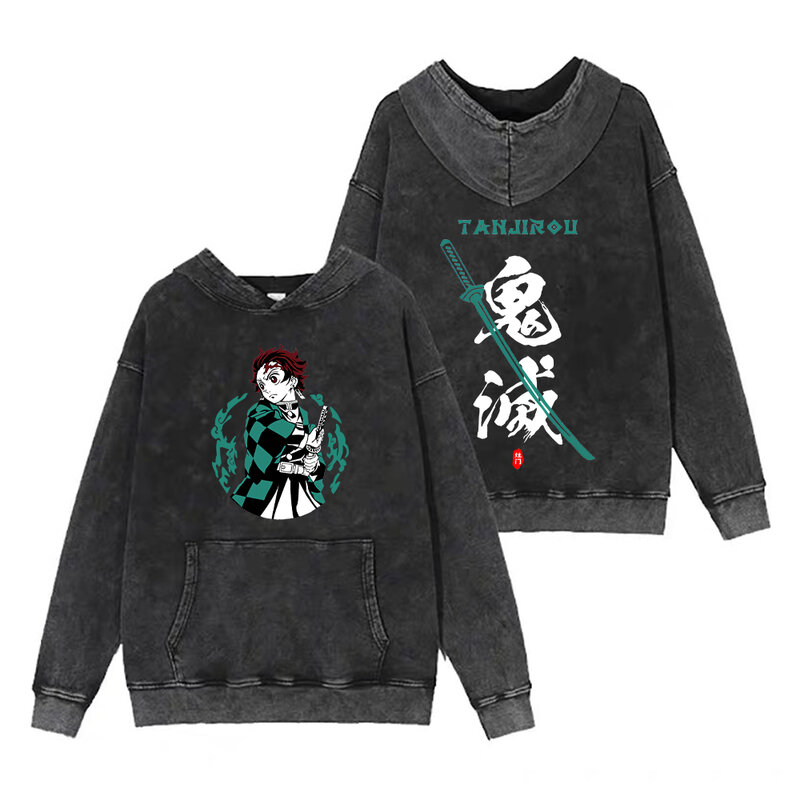 Demônio slayer hoodies anime moletom com capuz moletom de rua alta manga longa pullovers casual na moda hip hop unisex moletom
