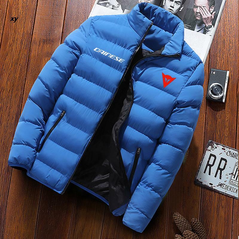 Chaqueta de invierno de marca para hombre, abrigo grueso de Color puro con cuello levantado, a la moda, 2022