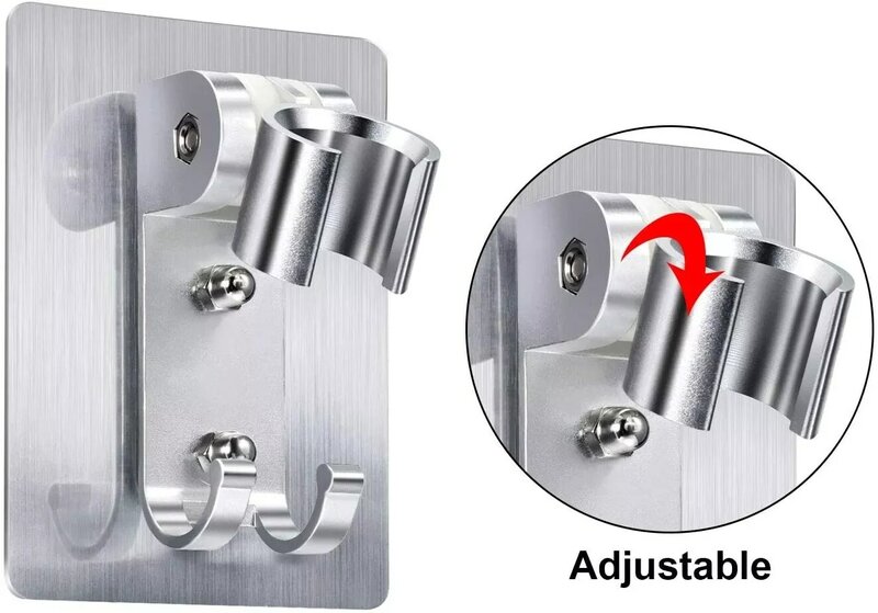 2022New aluminiowy wieszak pod prysznic regulowany dziurkacz bezpłatny łazienka głowica prysznicowa wspornik stojakowy ścienny kuchnia toaleta Accessorie
