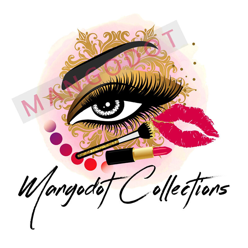 Portrait Makeup Eyelashes logo Cosmetics beauty brushes Mink Lashes transparent stickers custom business brand your logo design
