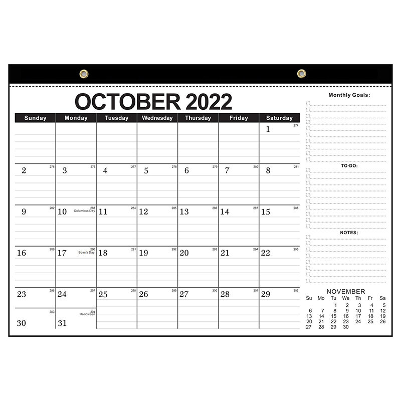 Calendario de pared colgante para el hogar, planificador mensual de oficina, QJY99, 2022