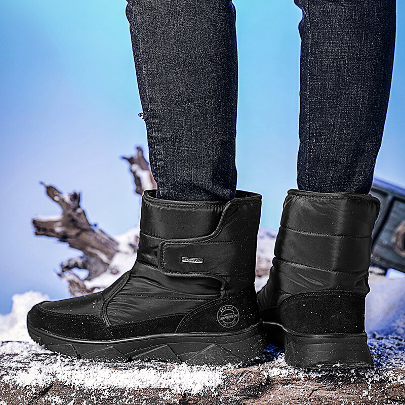 冬の男性用ブーツ,暖かい冬の靴,快適なスノーブーツ,男性用