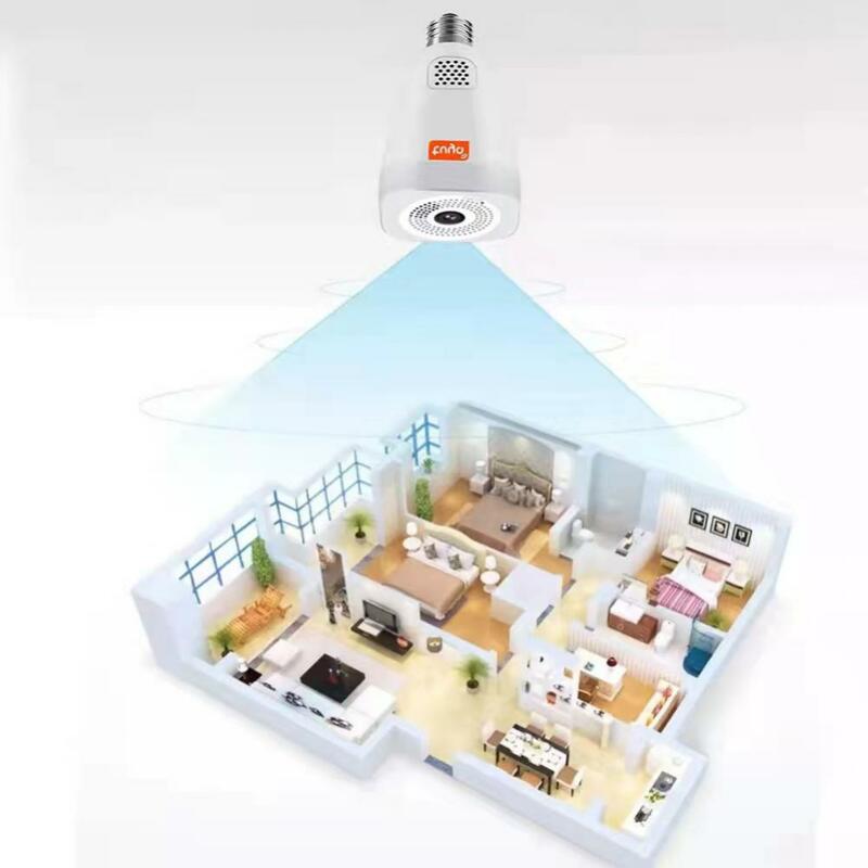 4x Digital Zoom Wireless 4x Zoom Wifi Camera Panoramic Home Security Surveillance Camera Night Vision Movement Tracking Lamp Cam