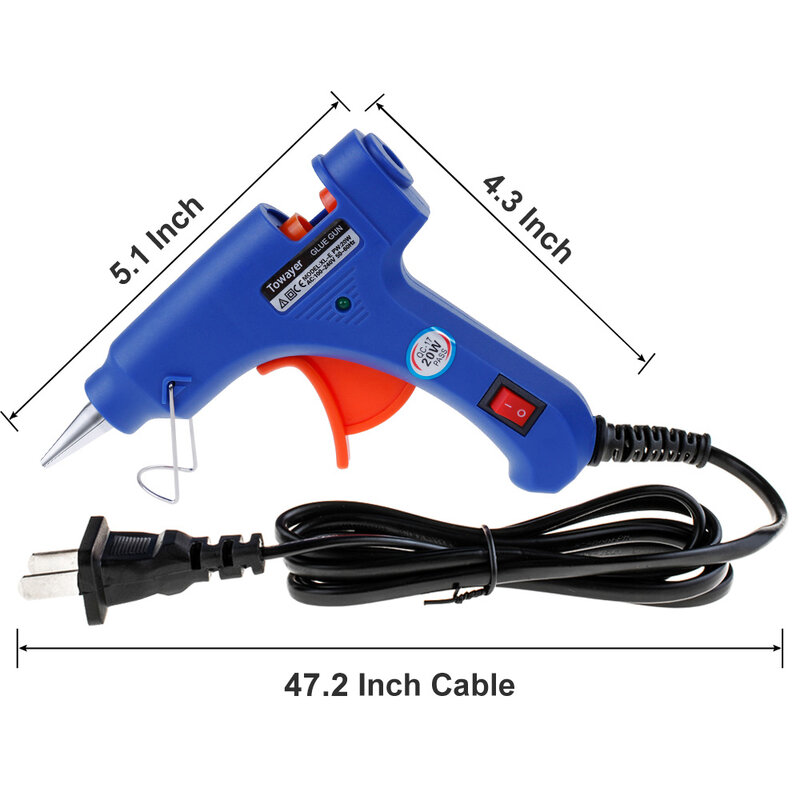 20W Hot Glue Gun with Glue Stick 7mm*100mm Glue Stick Mini Electric Gun Temp Heater Melt Graft Repair Tool Heat Temperature Tool