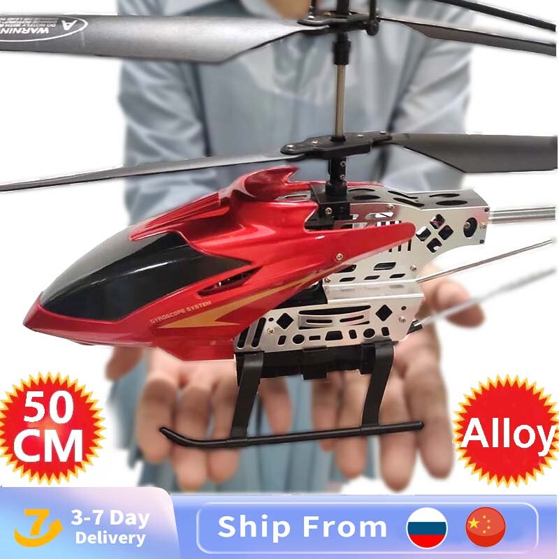 Helicóptero Rc grande para adultos y niños, juguete profesional de gran tamaño para exteriores, retención de altitud, luces LED de aleación, 4 canales, 50 CM