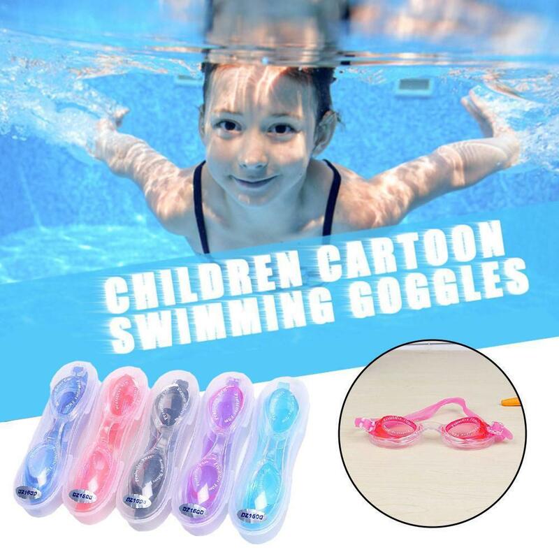 Juego de gafas de natación HD para niños y niñas, impermeables, PVC, antivaho, con tapones para los oídos, 1 Juego
