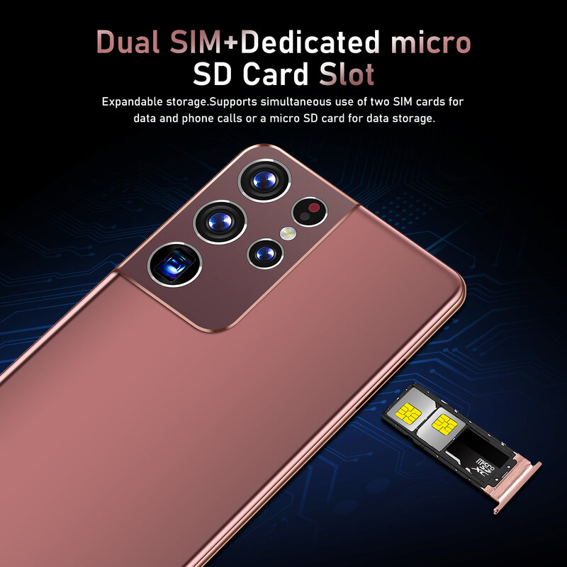 Versione globale S21 Ultra 7.3in 5G Smartphone 16GB 512GB 24 48MP 10-Core 6800mAh cellulare sblocca Dual SIM Dual Standby Phone