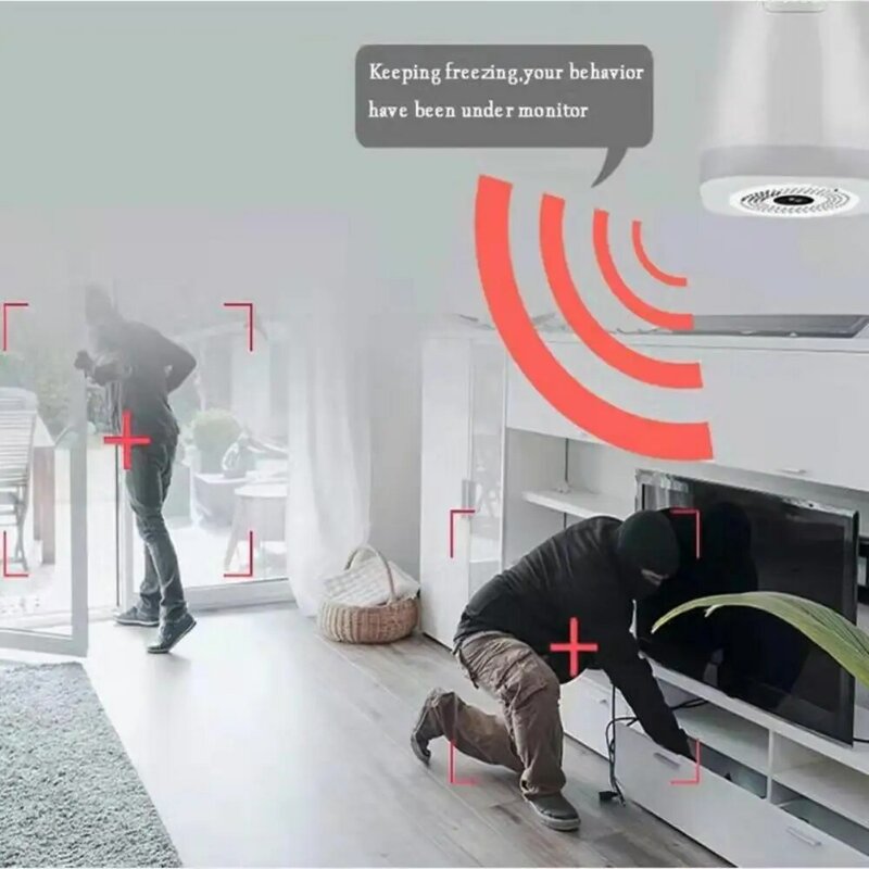 4x Digitale Zoom Draadloze 4x Zoom Wifi Camera Panoramisch Huis Beveiliging Bewakingscamera Nachtzicht Beweging Tracking Lamp Cam