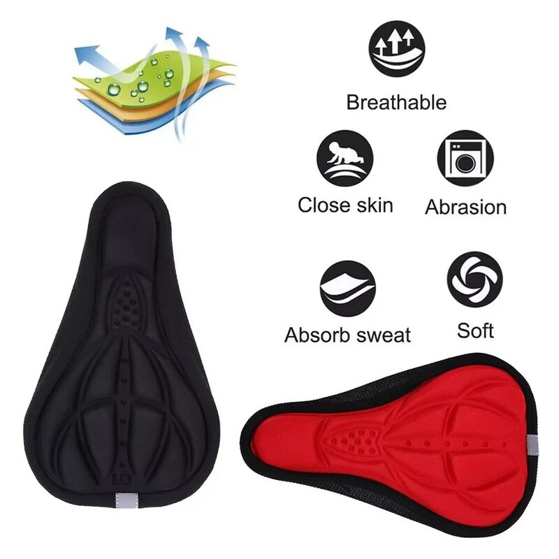 MTB Mountain Bike Cycling Thickened Extra Comfort Ultra Soft Silicone 3D Gel Pad Cushion Cover Bicycle Saddle Seat