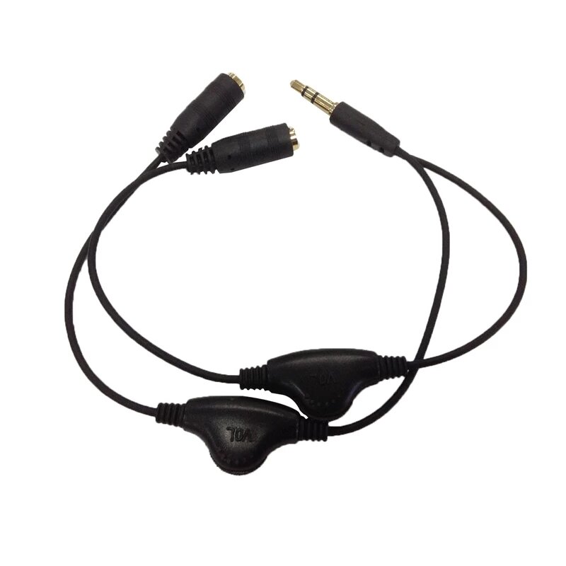 10-100 Buah 3.5Mm 1 In 2 Couple Kabel Audio Earbud Headset Headphone Earphone Splitter dengan Kontrol Volume Independen