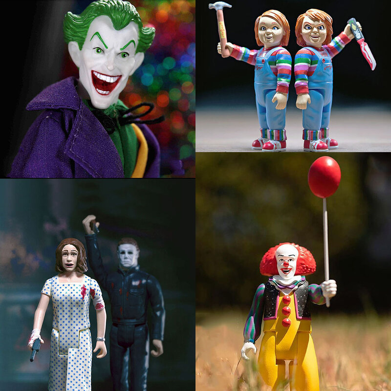 Figuras de acción de payaso de 3,75 "/7"/8 ", muñecos de película, juguetes coleccionables, regalo de Navidad y Halloween