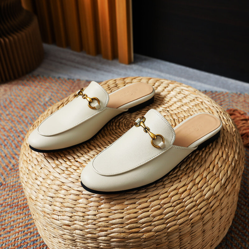 Baotou Half Slippers Women's Summer Outer Wear 2022 Spring New Net Red Horsebit Muller Shoes Super Hot Lazy Sandals