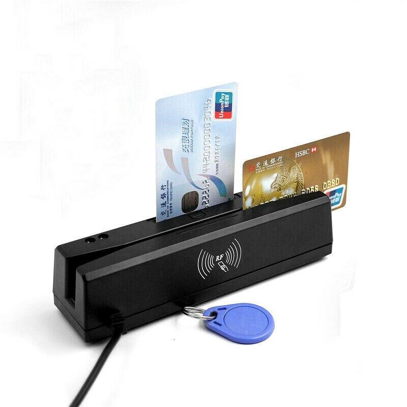 Multifunctional For ZCS160 4 in 1 Magnetic Stripe Credit Card EMV IC Chip RFID PSAM Reader Writer Digital Memory Card Reader