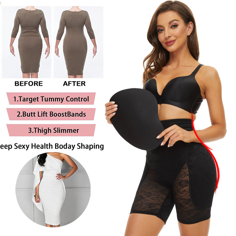 NINGMI Women Butt Lifter Hip Enhancer Shaper Panties Plus Size Hip Shapewear Underwear High Waist Seamless Tummy Control Panties