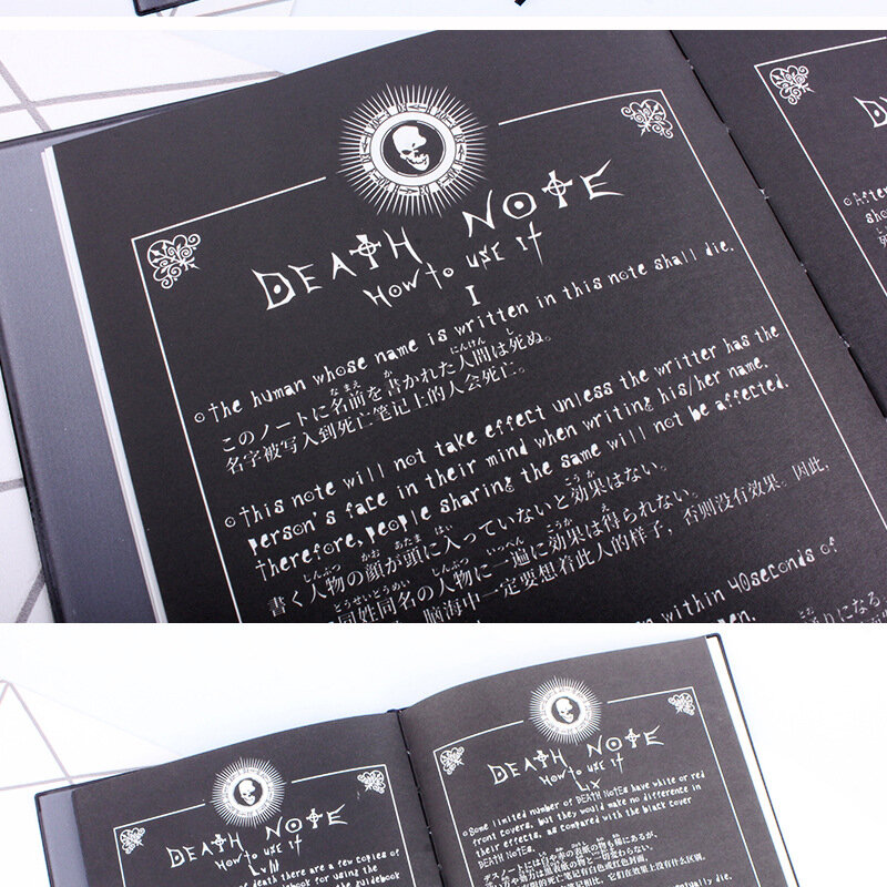 โน้ตบุ๊ค Death Note Anime เครื่องเขียนวารสารผู้หญิงผู้ชายนักเรียน Art Writing Journal Death Note Notepad ของขวัญ