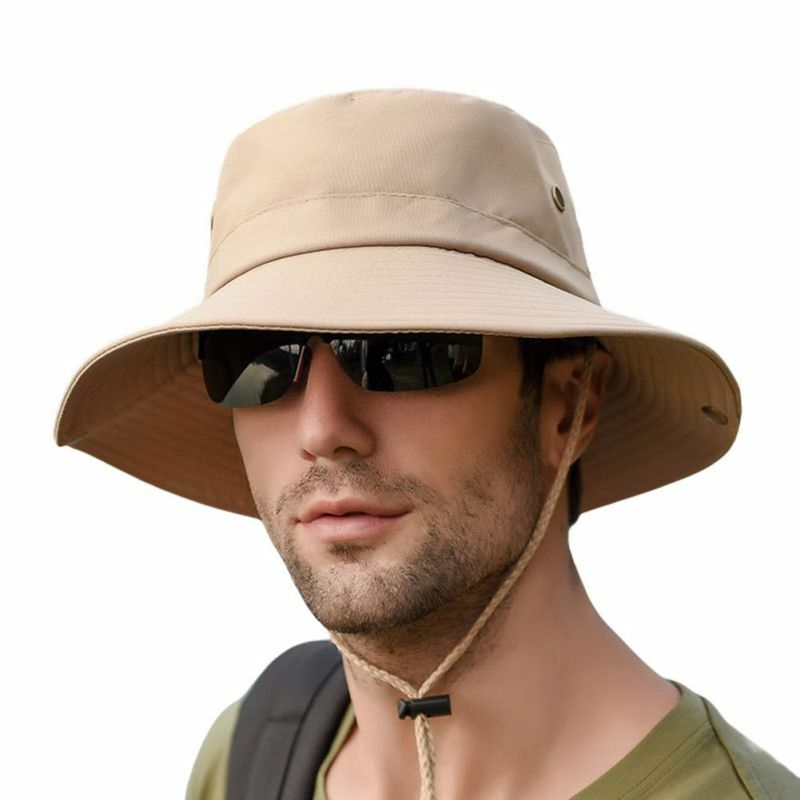 شبكة خارجية تنفس قبعة الشمس الرجال واسعة حافة المضادة للأشعة فوق البنفسجية قبعة الحماية من الشمس الصيد الصيد المشي لمسافات طويلة Boonie قبعة