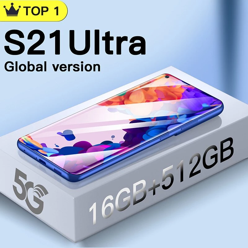 2022 S21 울트라 5G 스마트 폰 글로벌 버전 6.7 인치 6000mAh 안드로이드 Celular 16GB 512GB 24 + 48 백만마력 풀린다 휴대 전화