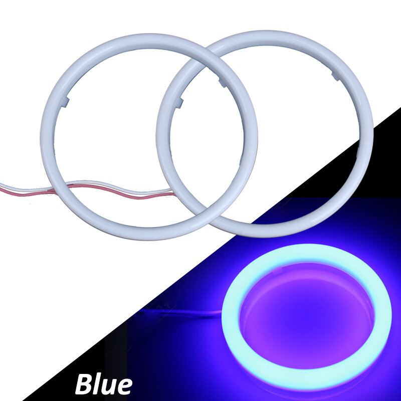 2ชิ้นแหวน COB LED รัศมีวงแหวน60mm 70mm 80mm 90mm 95mm 100mm 110mm 120mm DRL อัตโนมัติรถวิ่งกลางวันหลอดไฟ LED