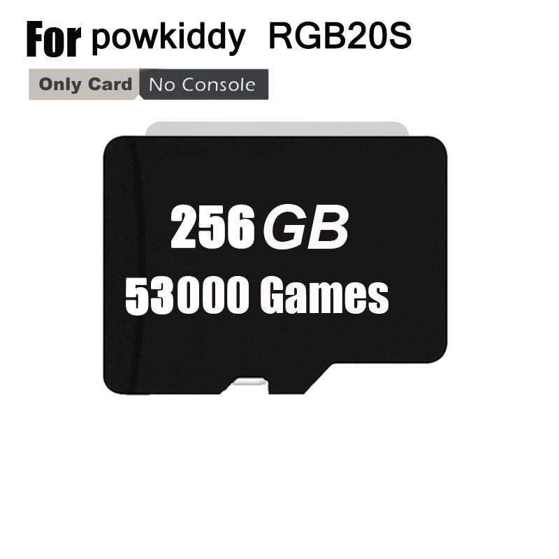 PowKiddy-máquina de juegos portátil RGB20S, tarjeta de expansión de 3,5 pulgadas, simulador de juegos clásico, tarjeta TF, tarjeta SD, 53000 juegos