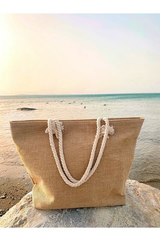 Sac de plage en toile de Jute pour femmes, fourre-tout doublé en tissu de paille, à la mode, motif de grande capacité, sacs de Shopping à bandoulière d'été