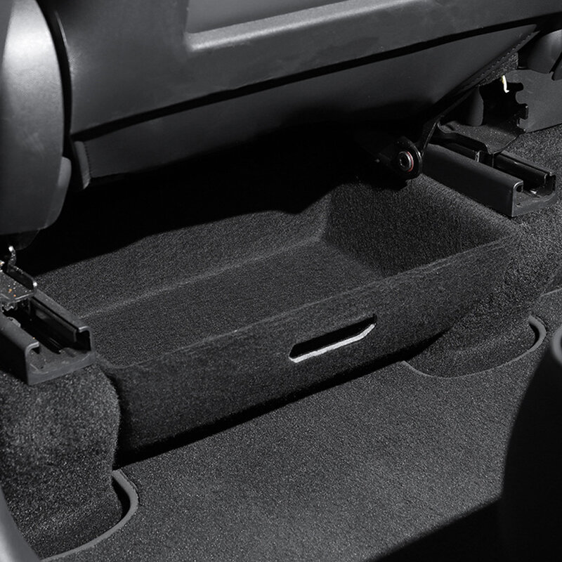 YOSOLO-caja de almacenamiento negra de alta capacidad, organizador debajo del asiento, caja oculta para Tesla Model Y soporte de cajón de tela de fieltro