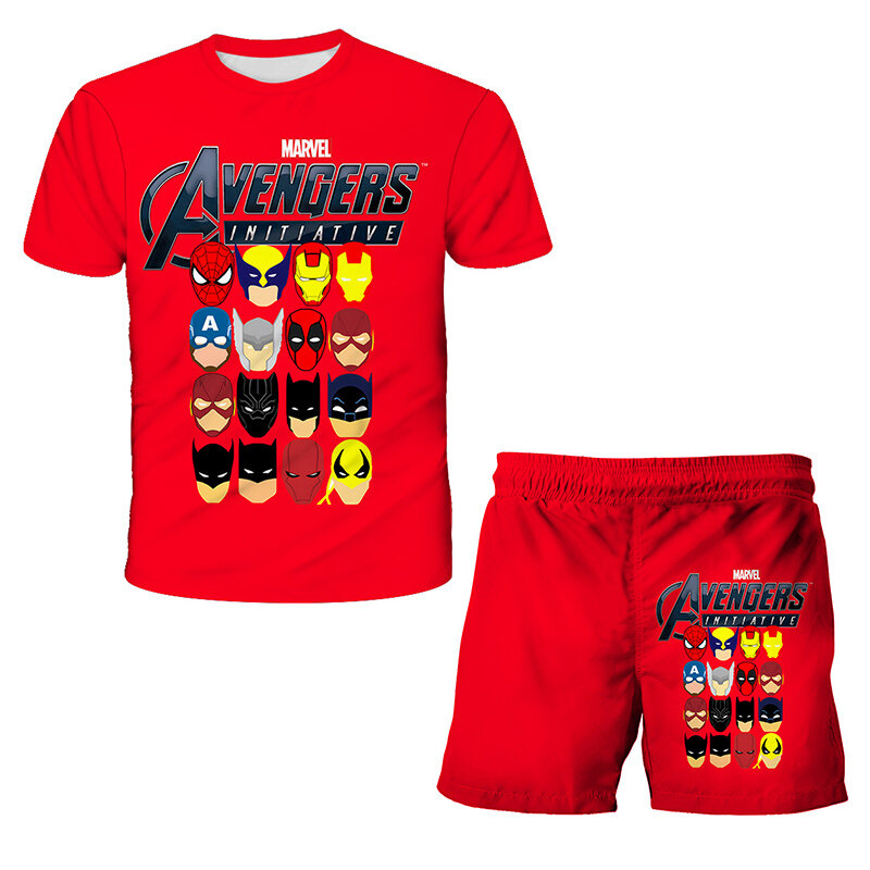 Camisa gráfica infantil do Homem-Aranha, roupa coreana para meninos e meninas, impressão 3D, conjunto de roupas infantis, roupas combinando família