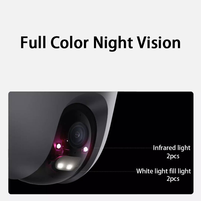 Уличная смарт-камера Xiaomi, Wi-Fi, CW400, 2,5 K, Ultra HD, умная полноцветная, ночное видение, IP66, водонепроницаемая, работает с приложением Mi Home