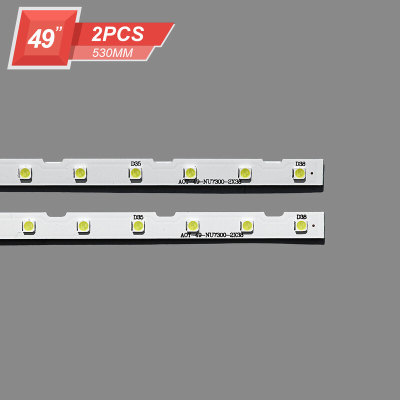 Backlight tira 38 leds para samsung, 49 polegadas tv, rv. v4, ue49nu7140, ue49nu7100, 1 conjunto = 2pcs
