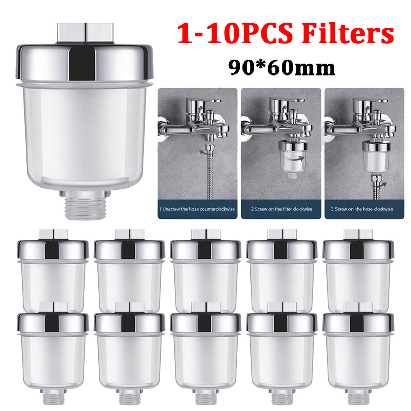 1-10pcs Water Outlet Purifier Universal Faucet Filters For Kitchen Bathroom Shower Filter + 2pcs PP Cotton Household Accessories