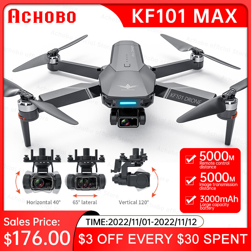 Dron KF101 Max con GPS, cámara Profesional HD EIS, antivibración, 5G, Wifi, cardán de 3 ejes, fotografía aérea, sin escobillas, cuadricóptero plegable