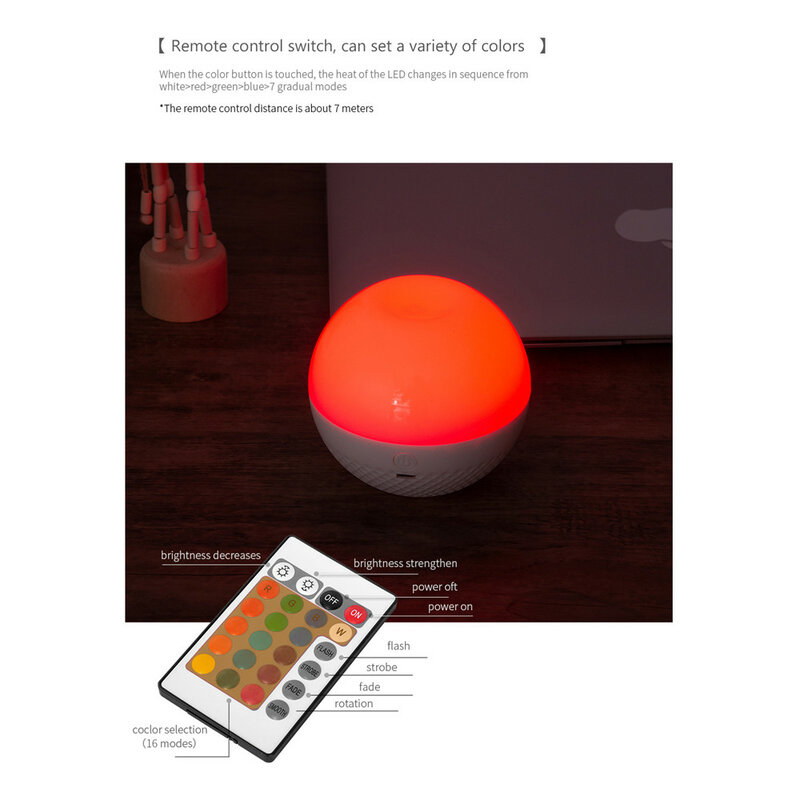 Remote Control Touch Night Light Symphony 16-colors Creative Gift Atmosphere Night Light For Christmas Decor Bedside Table Lamp