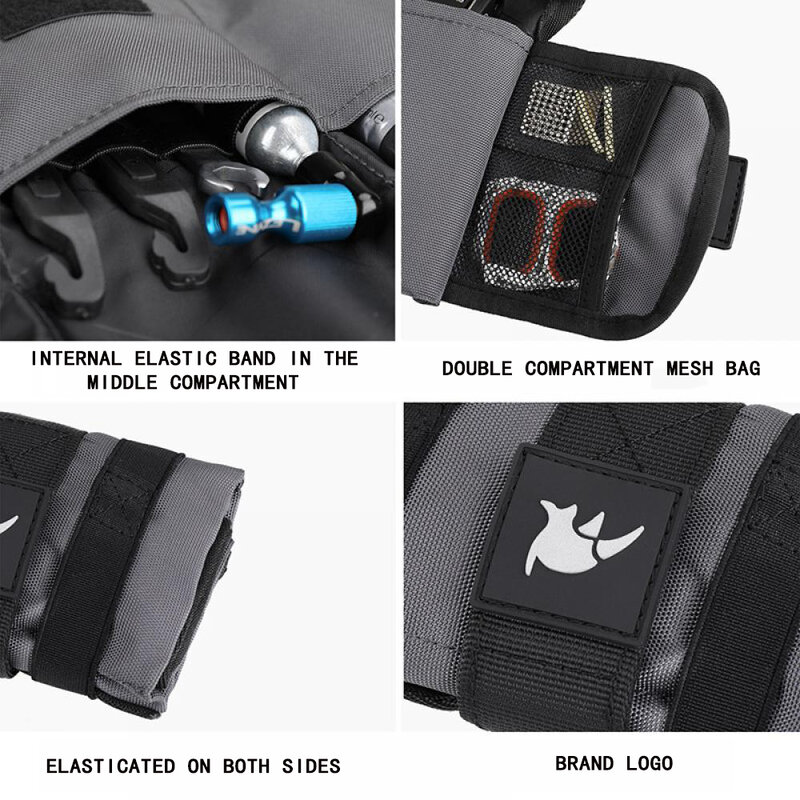 Rhinowalk-bolsa plegable para SILLÍN, bolsa para tubo de Marco superior frontal, de poliéster, para herramientas de ciclismo, accesorios para bicicleta