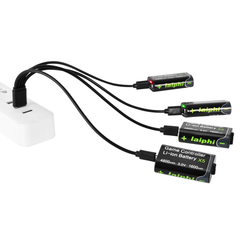 2*4800MWh Xbox Pak Baterai 3.0V dengan USB-C Kabel, untuk Xbox Pengendali Nirkabel Gamepad Xbox One X/S/Elite Xbox Seri X/S